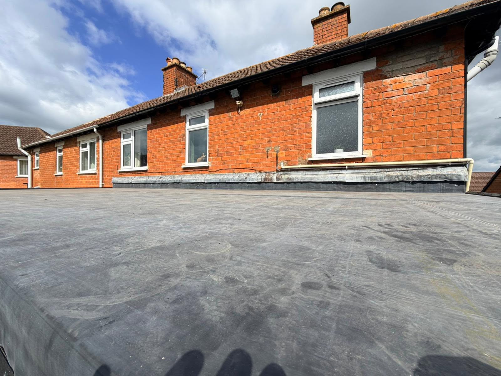 Completed flat roof on residential property